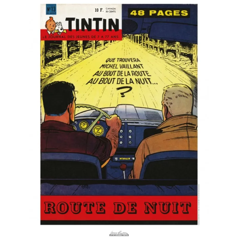Jean Graton*Tintin Boutique Affiche Jean Graton-Route de nuit
