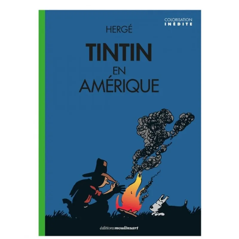 Albums Noir Et Blancs-colorisés*Tintin Boutique Album-Tintin en Amérique Feu de camp