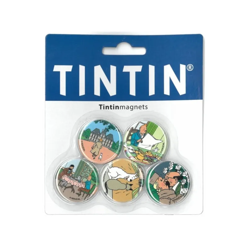 Magnets*Tintin Boutique Magnets-Set de 5 aimants ronds