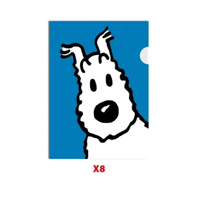 Chemises En Plastiques*Tintin Boutique Pack-8 Chemises en plastique Milou
