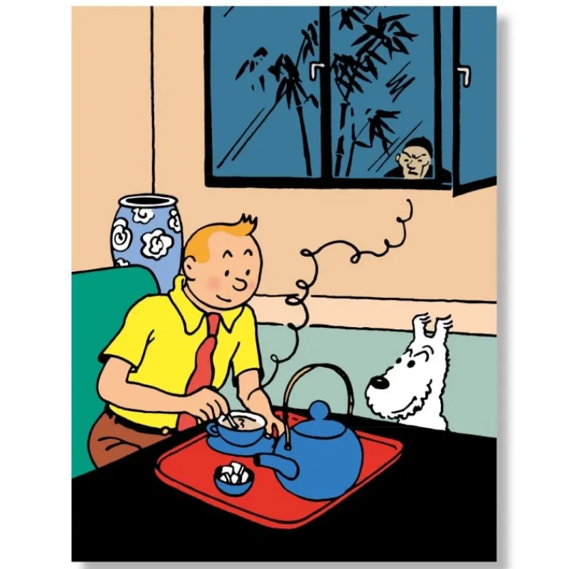 Affiches*Tintin Boutique Poster-Tintin prenant son thé