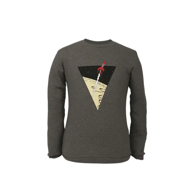 Sweatshirts*Tintin Boutique Sweat-shirt Tintin « Triangle fusée » foncé gris