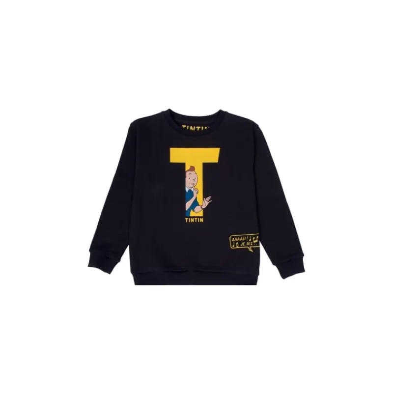 Sweatshirts*Tintin Boutique Sweat-shirt «Tintin T» noir