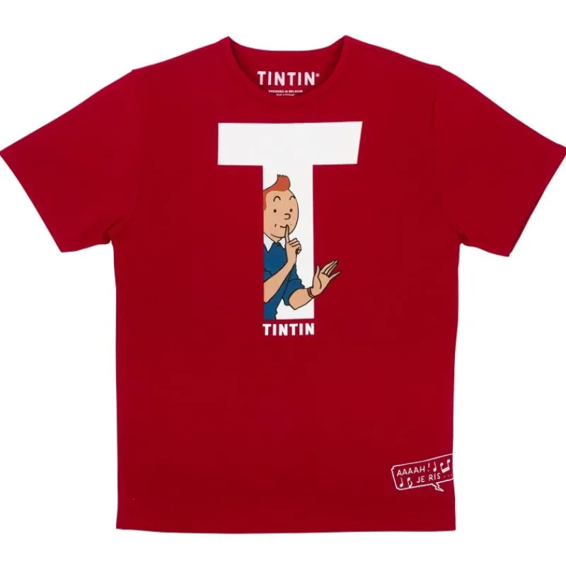 T-shirts*Tintin Boutique T-shirt « Tintin T » rouge