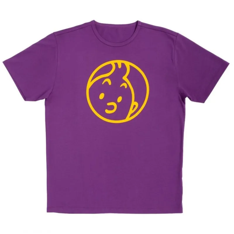T-shirts*Tintin Boutique T-shirt « Visage Tintin » mauve