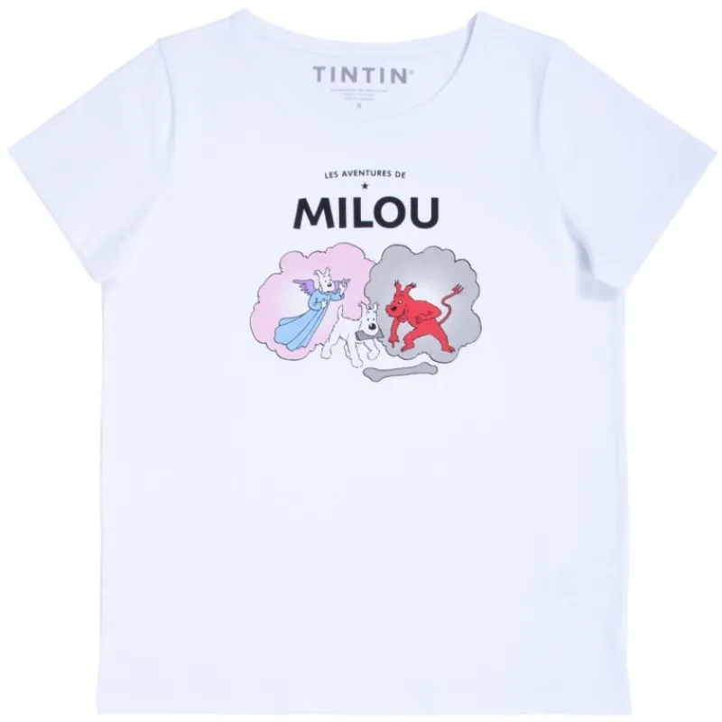 Idées Cadeaux | T-shirts*Tintin Boutique T-shirt "Milou ange et démon" blanc