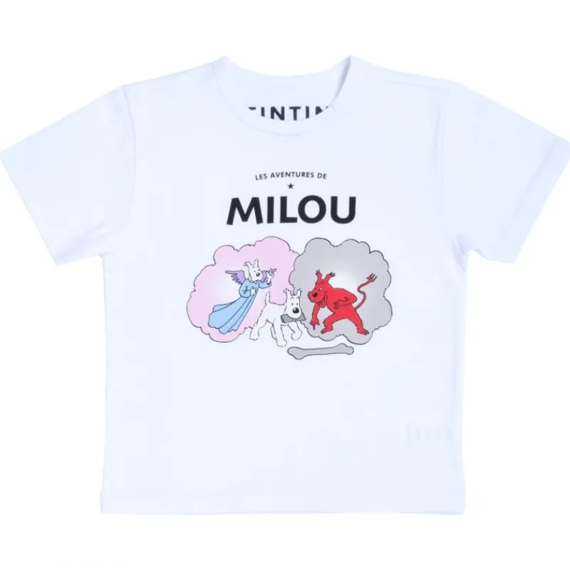 Idées Cadeaux | T-shirts*Tintin Boutique T-shirt "Milou ange et démon" blanc